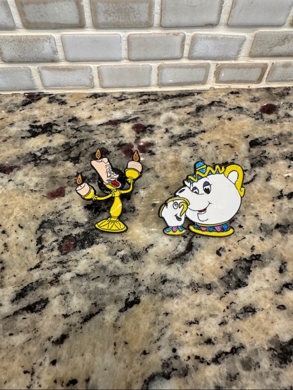Disney's Beauty and the Beast Lumiere and Mrs Potts Pins